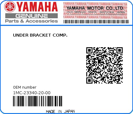 Product image: Yamaha - 1MC-23340-20-00 - UNDER BRACKET COMP.  0