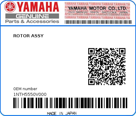 Product image: Yamaha - 1NTH5550V000 - ROTOR ASSY 