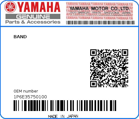 Product image: Yamaha - 1P6E35750100 - BAND 