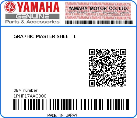 Product image: Yamaha - 1PHF17AAC000 - GRAPHIC MASTER SHEET 1 