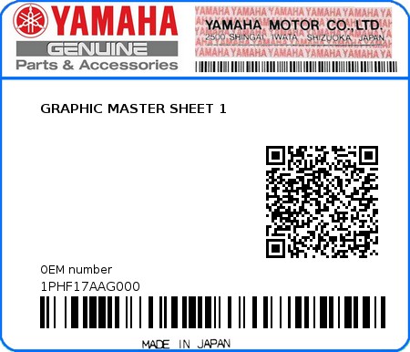 Product image: Yamaha - 1PHF17AAG000 - GRAPHIC MASTER SHEET 1  0