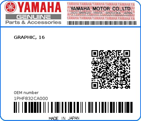 Product image: Yamaha - 1PHF832CA000 - GRAPHIC, 16 