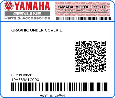 Product image: Yamaha - 1PHF83A1C000 - GRAPHIC UNDER COVER 1 