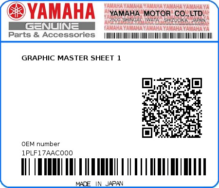 Product image: Yamaha - 1PLF17AAC000 - GRAPHIC MASTER SHEET 1 