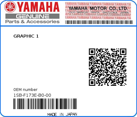 Product image: Yamaha - 1SB-F173E-B0-00 - GRAPHIC 1 