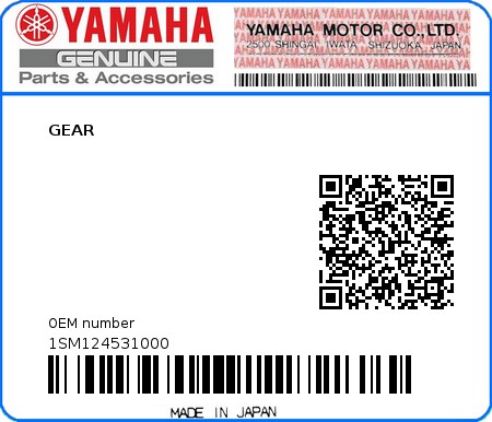 Product image: Yamaha - 1SM124531000 - GEAR 