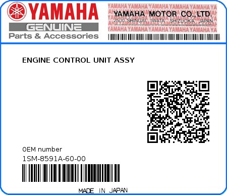 Product image: Yamaha - 1SM-8591A-60-00 - ENGINE CONTROL UNIT ASSY 