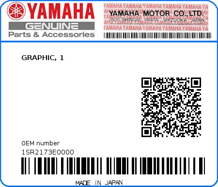 Product image: Yamaha - 1SR2173E0000 - GRAPHIC, 1  0