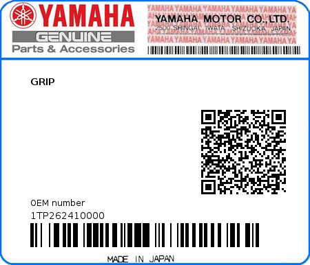 Product image: Yamaha - 1TP262410000 - GRIP  0