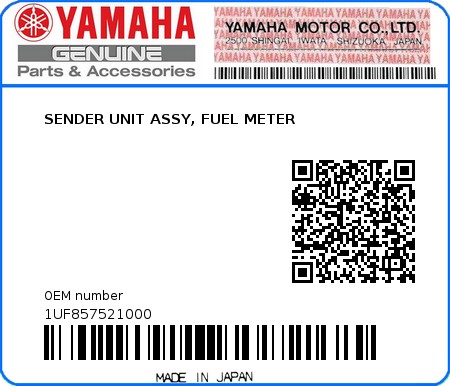 Product image: Yamaha - 1UF857521000 - SENDER UNIT ASSY, FUEL METER  0