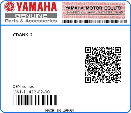 Product image: Yamaha - 1W1-11422-02-00 - CRANK 2 