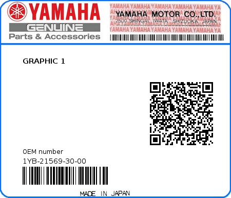 Product image: Yamaha - 1YB-21569-30-00 - GRAPHIC 1 