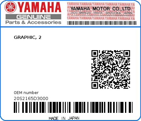 Product image: Yamaha - 20S2165D3000 - GRAPHIC, 2 