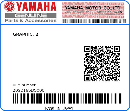 Product image: Yamaha - 20S2165D5000 - GRAPHIC, 2 