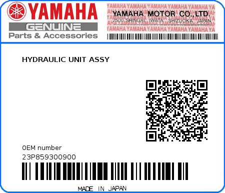 Product image: Yamaha - 23P859300900 - HYDRAULIC UNIT ASSY 