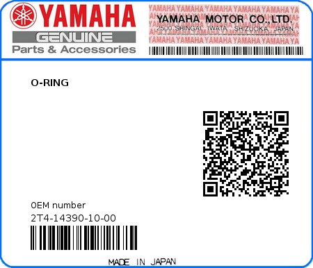 Product image: Yamaha - 2T4-14390-10-00 - O-RING  0