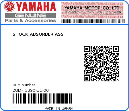 Product image: Yamaha - 2UD-F3390-B1-00 - SHOCK ABSORBER ASS  0