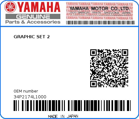 Product image: Yamaha - 34P2174L1000 - GRAPHIC SET 2 