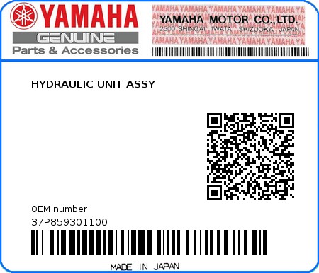 Product image: Yamaha - 37P859301100 - HYDRAULIC UNIT ASSY  0