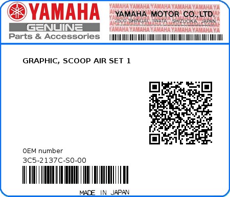 Product image: Yamaha - 3C5-2137C-S0-00 - GRAPHIC, SCOOP AIR SET 1 