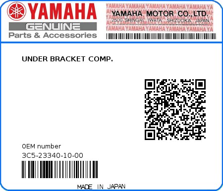 Product image: Yamaha - 3C5-23340-10-00 - UNDER BRACKET COMP. 