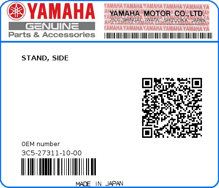 Product image: Yamaha - 3C5-27311-10-00 - STAND, SIDE  0