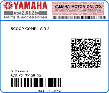 Product image: Yamaha - 3C5-Y217X-0B-00 - SCOOP COMP., AIR 2 