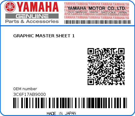 Product image: Yamaha - 3C6F17AB9000 - GRAPHIC MASTER SHEET 1 