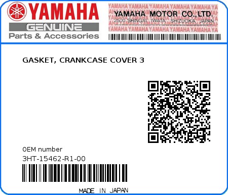 Product image: Yamaha - 3HT-15462-R1-00 - GASKET, CRANKCASE COVER 3  0