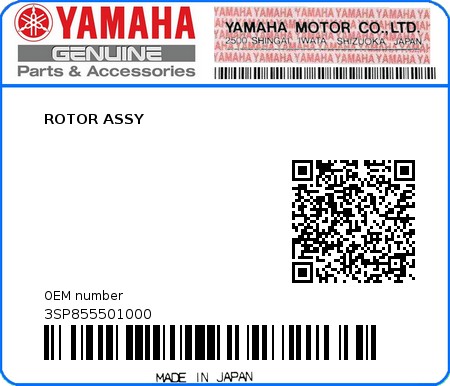 Product image: Yamaha - 3SP855501000 - ROTOR ASSY  0