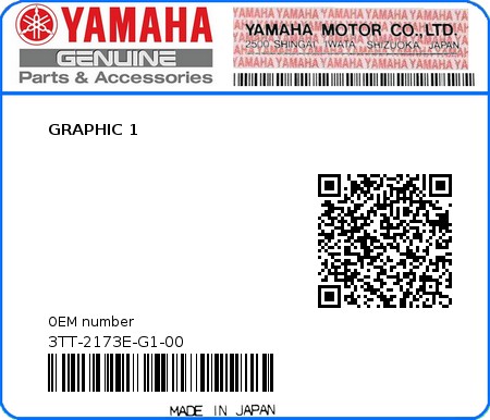 Product image: Yamaha - 3TT-2173E-G1-00 - GRAPHIC 1 