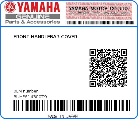 Product image: Yamaha - 3UHF614300T9 - FRONT HANDLEBAR COVER  0