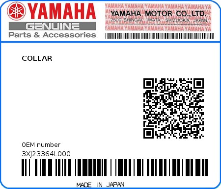 Product image: Yamaha - 3XJ23364L000 - COLLAR  