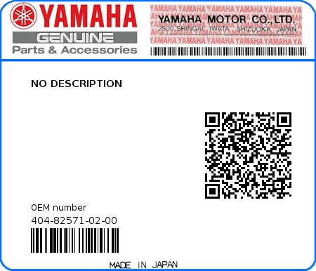 Product image: Yamaha - 404-82571-02-00 - NO DESCRIPTION 