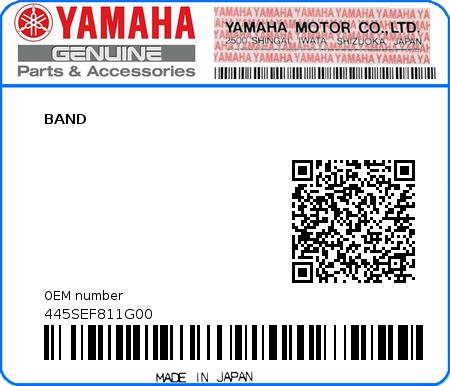 Product image: Yamaha - 445SEF811G00 - BAND 