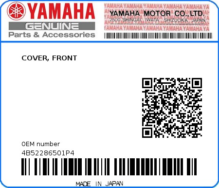 Product image: Yamaha - 4B52286501P4 - COVER, FRONT  0