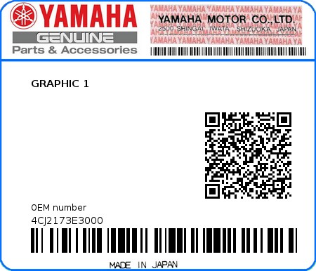 Product image: Yamaha - 4CJ2173E3000 - GRAPHIC 1 