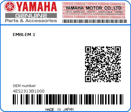 Product image: Yamaha - 4ES2313B1000 - EMBLEM 1  0