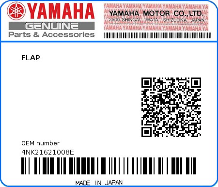 Product image: Yamaha - 4NK21621008E - FLAP 