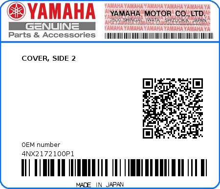 Product image: Yamaha - 4NX2172100P1 - COVER, SIDE 2  0