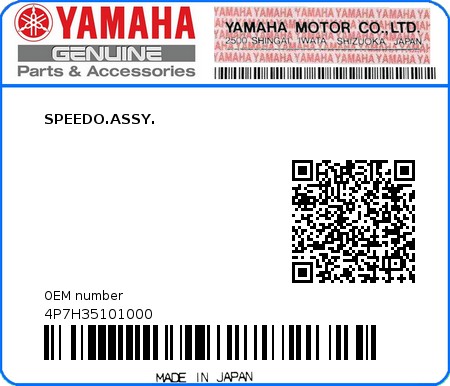 Product image: Yamaha - 4P7H35101000 - SPEEDO.ASSY.  0