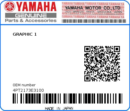 Product image: Yamaha - 4PT2173E3100 - GRAPHIC 1 