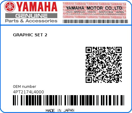 Product image: Yamaha - 4PT2174L4000 - GRAPHIC SET 2 