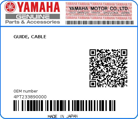Product image: Yamaha - 4PT233890000 - GUIDE, CABLE  0