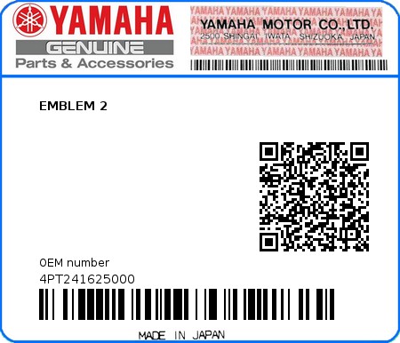 Product image: Yamaha - 4PT241625000 - EMBLEM 2 