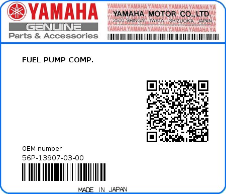 Product image: Yamaha - 56P-13907-03-00 - FUEL PUMP COMP.  0