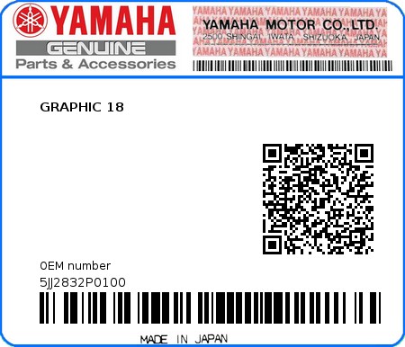 Product image: Yamaha - 5JJ2832P0100 - GRAPHIC 18  