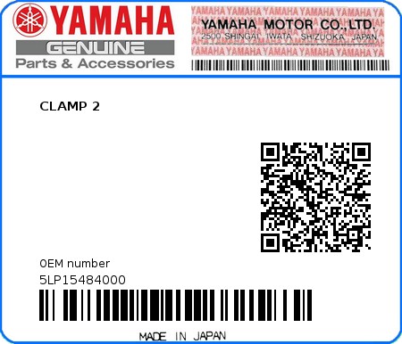 Product image: Yamaha - 5LP15484000 - CLAMP 2  