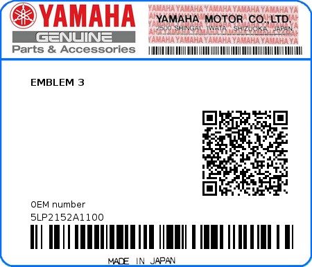 Product image: Yamaha - 5LP2152A1100 - EMBLEM 3  0