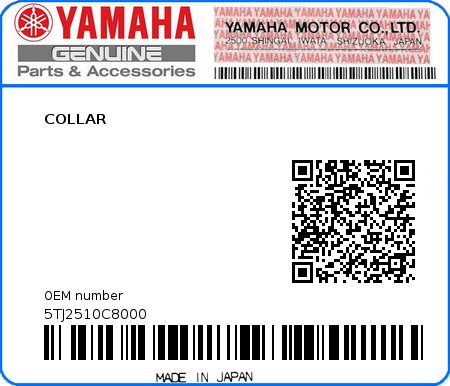 Product image: Yamaha - 5TJ2510C8000 - COLLAR  0